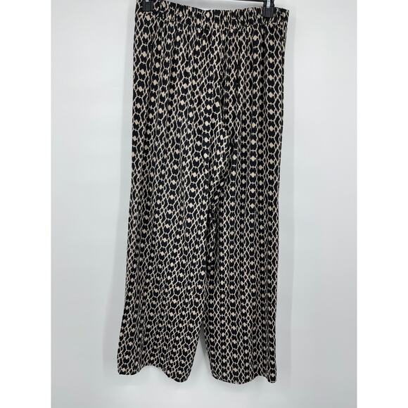 Metaphor Womens Black & Tan Geometric Pattern Wide Leg Palazzo Pants Large - Picture 9 of 9